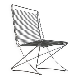 Vintage German Kreuzschwinger lounge chair by Till Behrens for Meyer Stahlmöbel, 1980s.