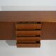 Wooden sideboard with brass knobs, 1960s