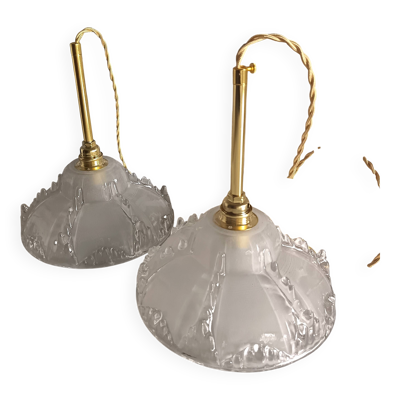 Paire SUSPENSIONS art déco ezan Jean Gaultier, suspensions vintage 1930 Fra