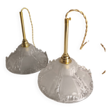 Paire SUSPENSIONS art déco ezan Jean Gaultier, suspensions vintage 1930 Fra