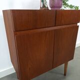 Teak fineer kastje met lades, nr. 2