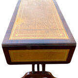 English mahogany double-sided desk with extension.