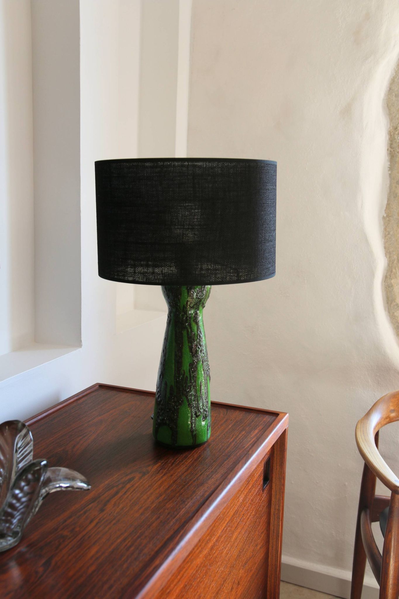 Lampe céramique vintage Scheurich, Modèle 520 W.Germany, Mid-Century