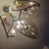 Lustre Vintage Veca , Chrome et Verre Fumé