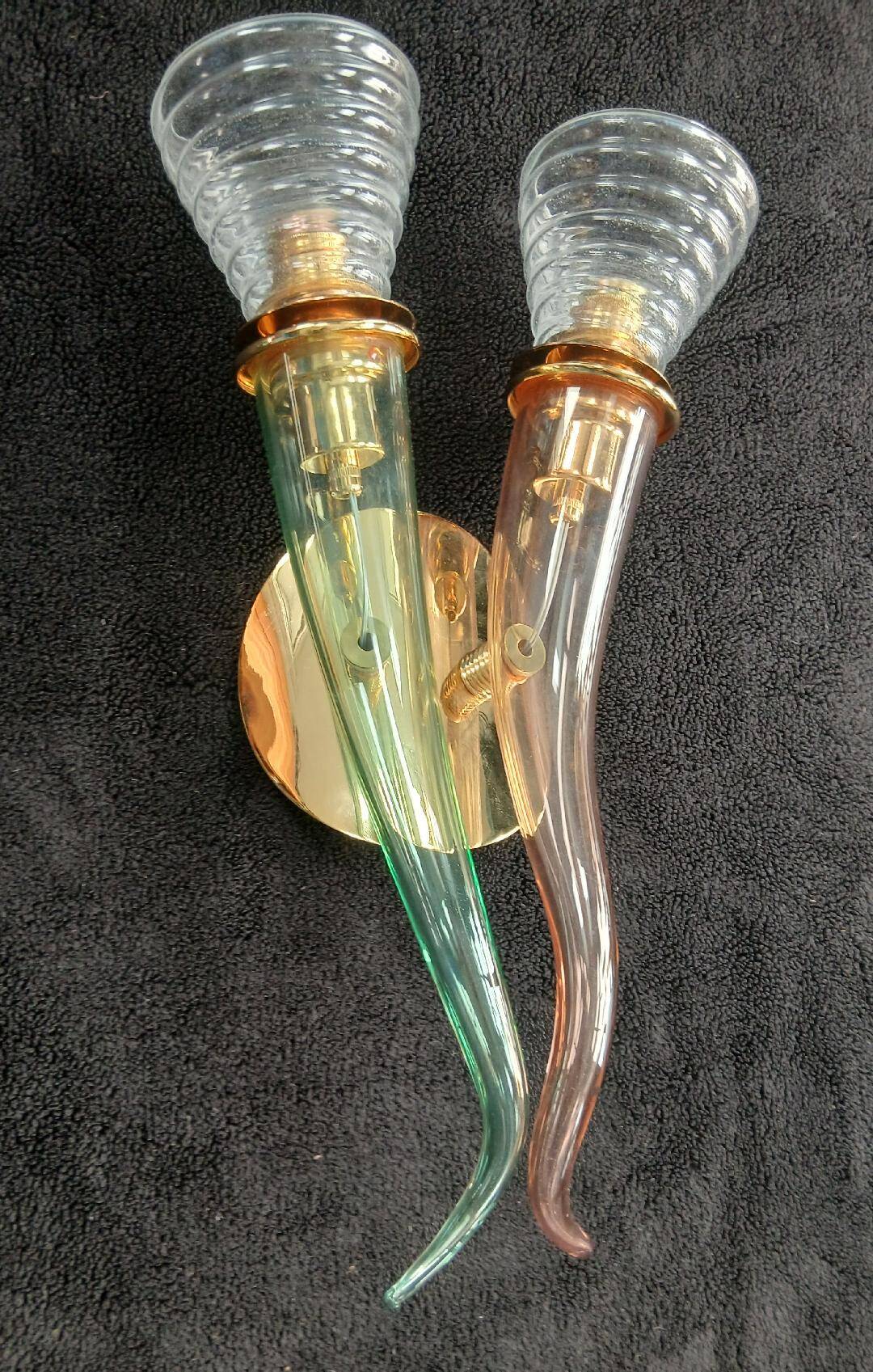 Glass wall light designed by Giuseppe Righetto for Artemide, Italy 1980.