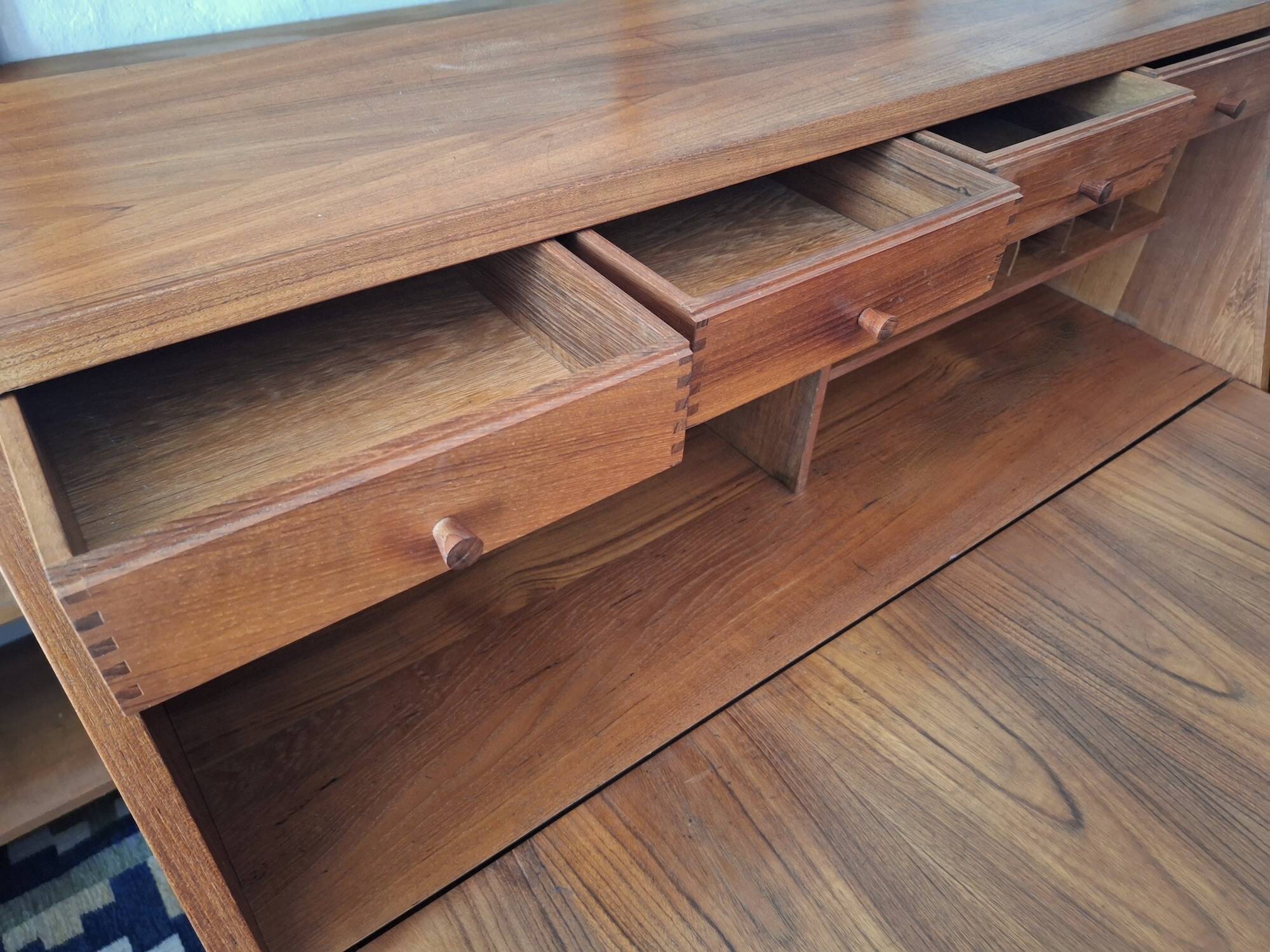 Bernhard Pedersen teak secretaire, Denmark 1960s