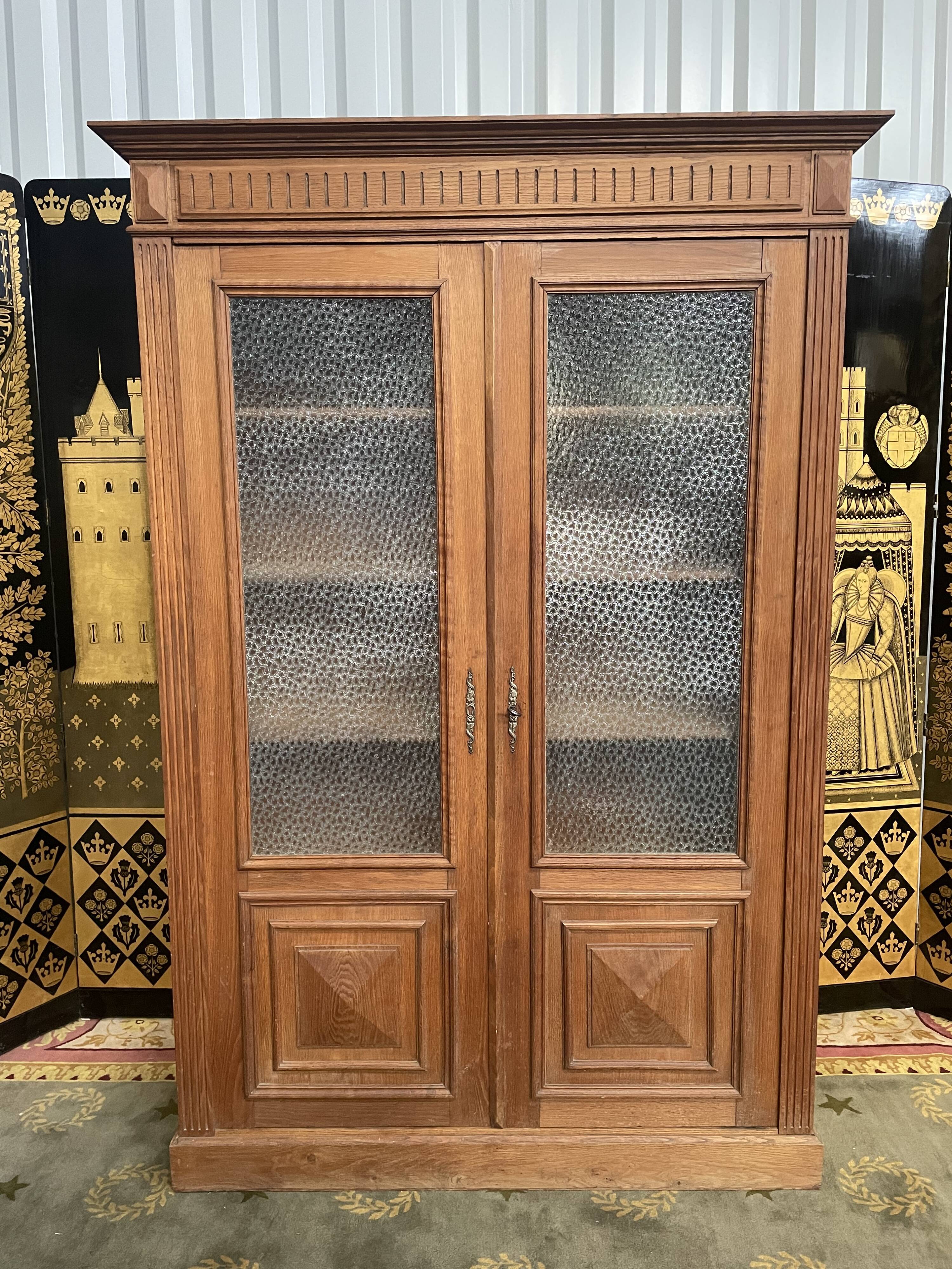Glass library in solid oak 1900