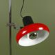 Red and black Aluminor floor lamp with two lights from the 1960s.
