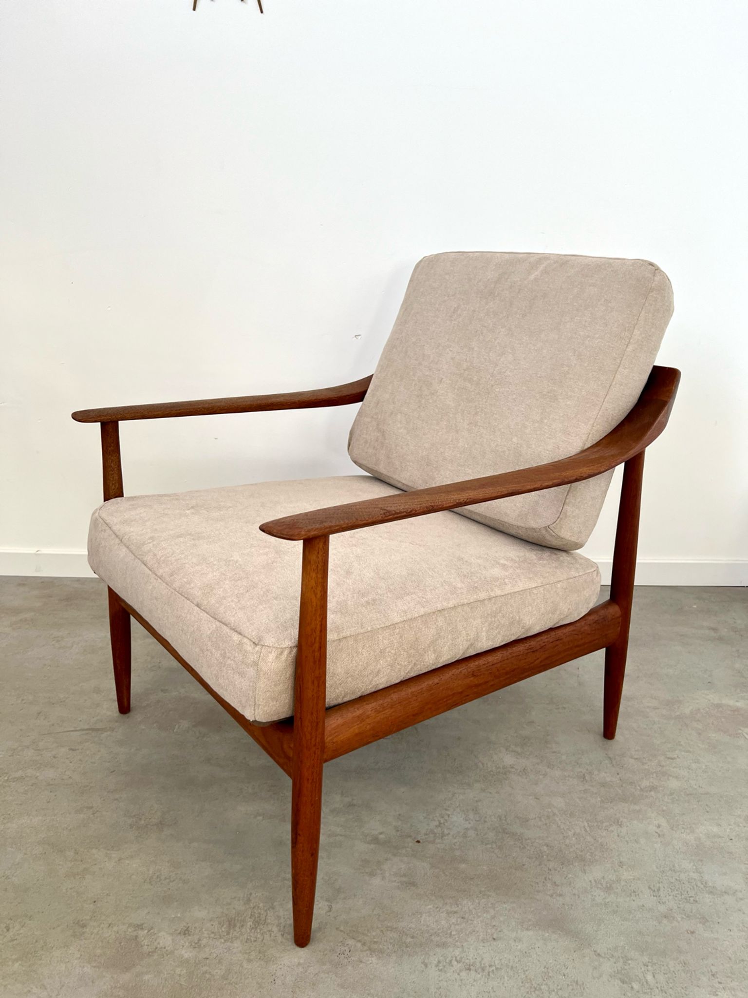 Old vintage teak armchair design Walter Knoll for Knoll Antimott Germany 1960s