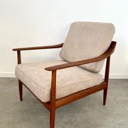 Old vintage teak armchair design Walter Knoll for Knoll Antimott Germany 1960s