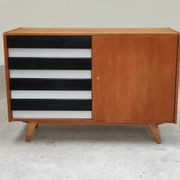 U-458 black and white sideboard by Jiri Jiroutek for Interier Praha