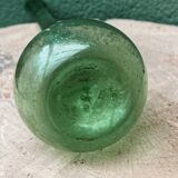 Single-flower vase in blown, bubbled glass, signed Biot