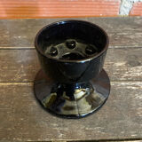 Vintage 1970s Black Opaline Space Age Candle Holder