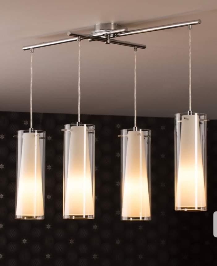 Lustre vintage design pinto verre chromé