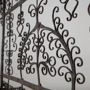 Spanish Wrought Iron Fireplace Screen Candelabra, Arts and Crafts, 1880s