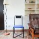 Chair Kaa by Francesco Soro, blue lacquered metal, 1980s