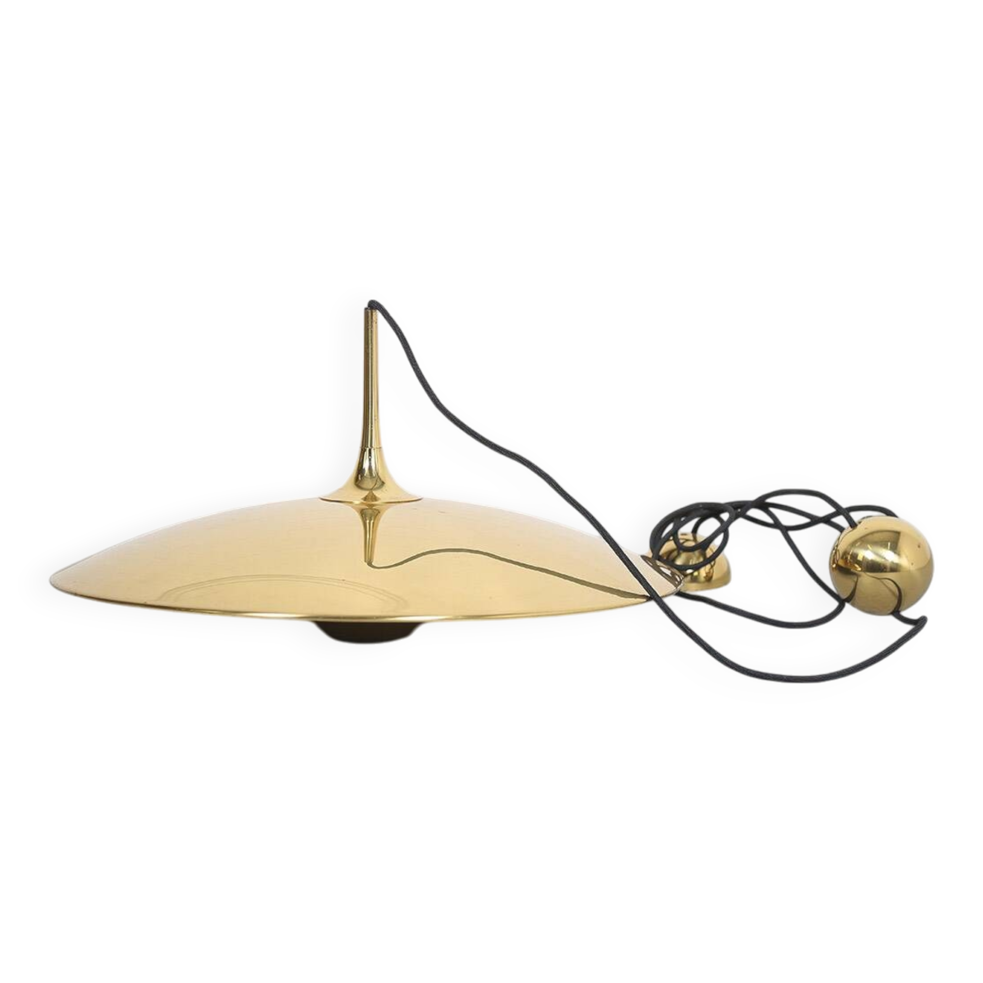 Onos 55 Pendant Light Counterweight Polished Brass by Florian Schulz