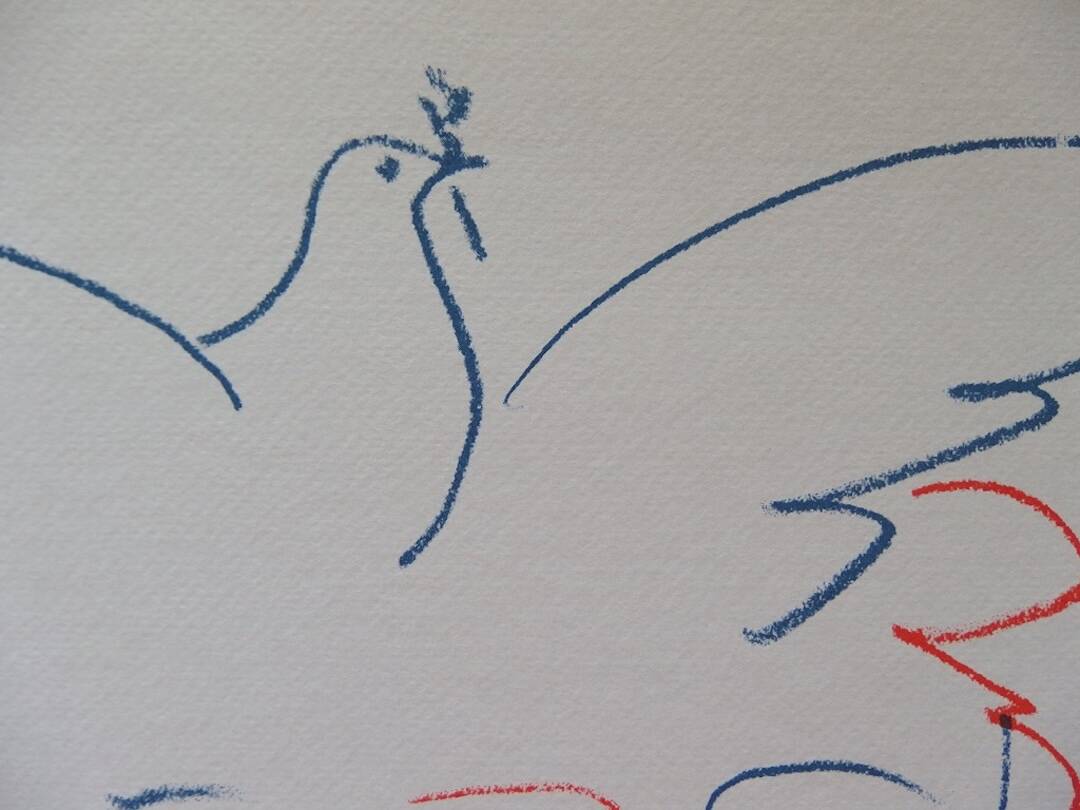 Pablo Picasso: Couple with a Dove - Signed Lithograph