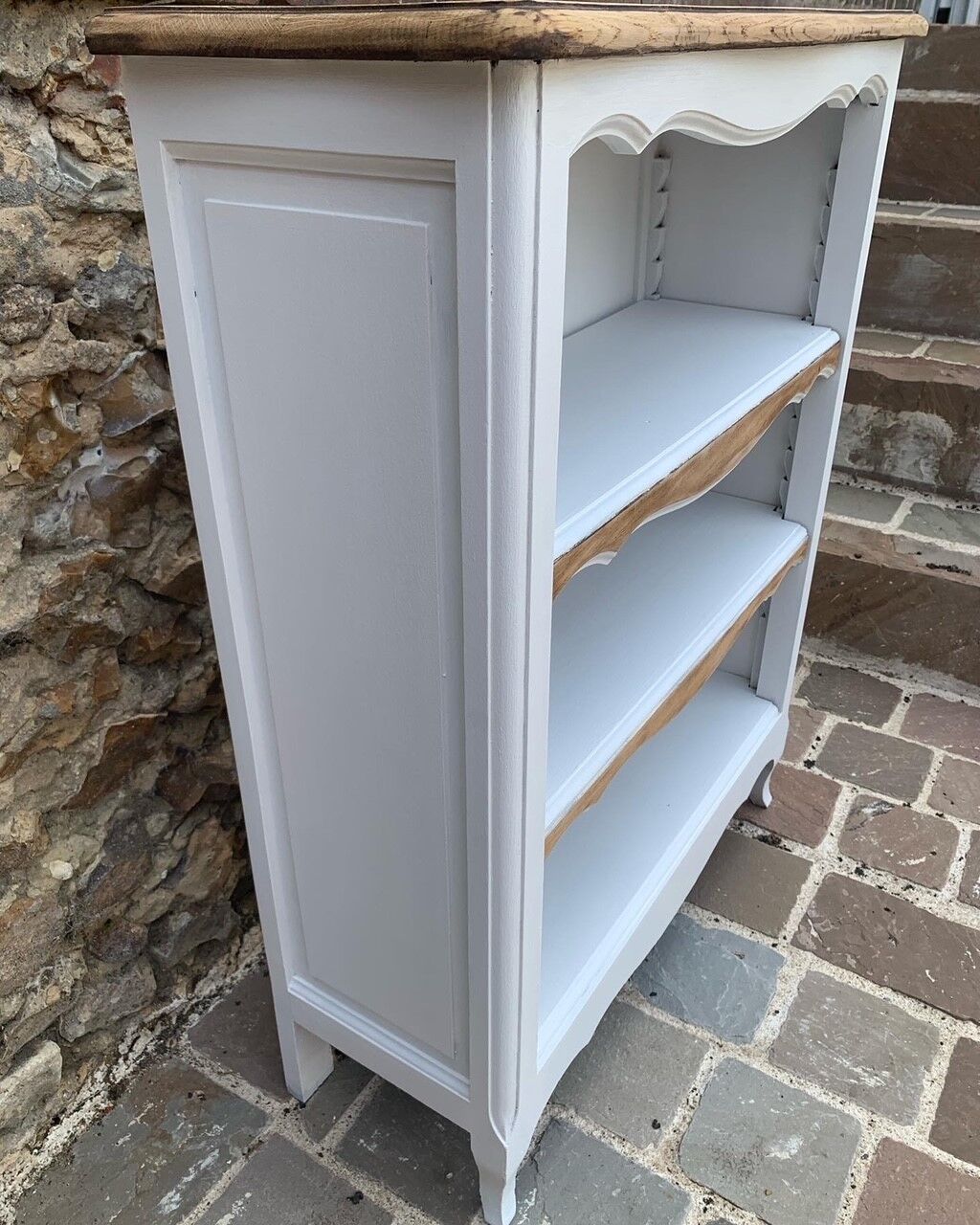 Bibus / bibliothèque blanc et bois naturel