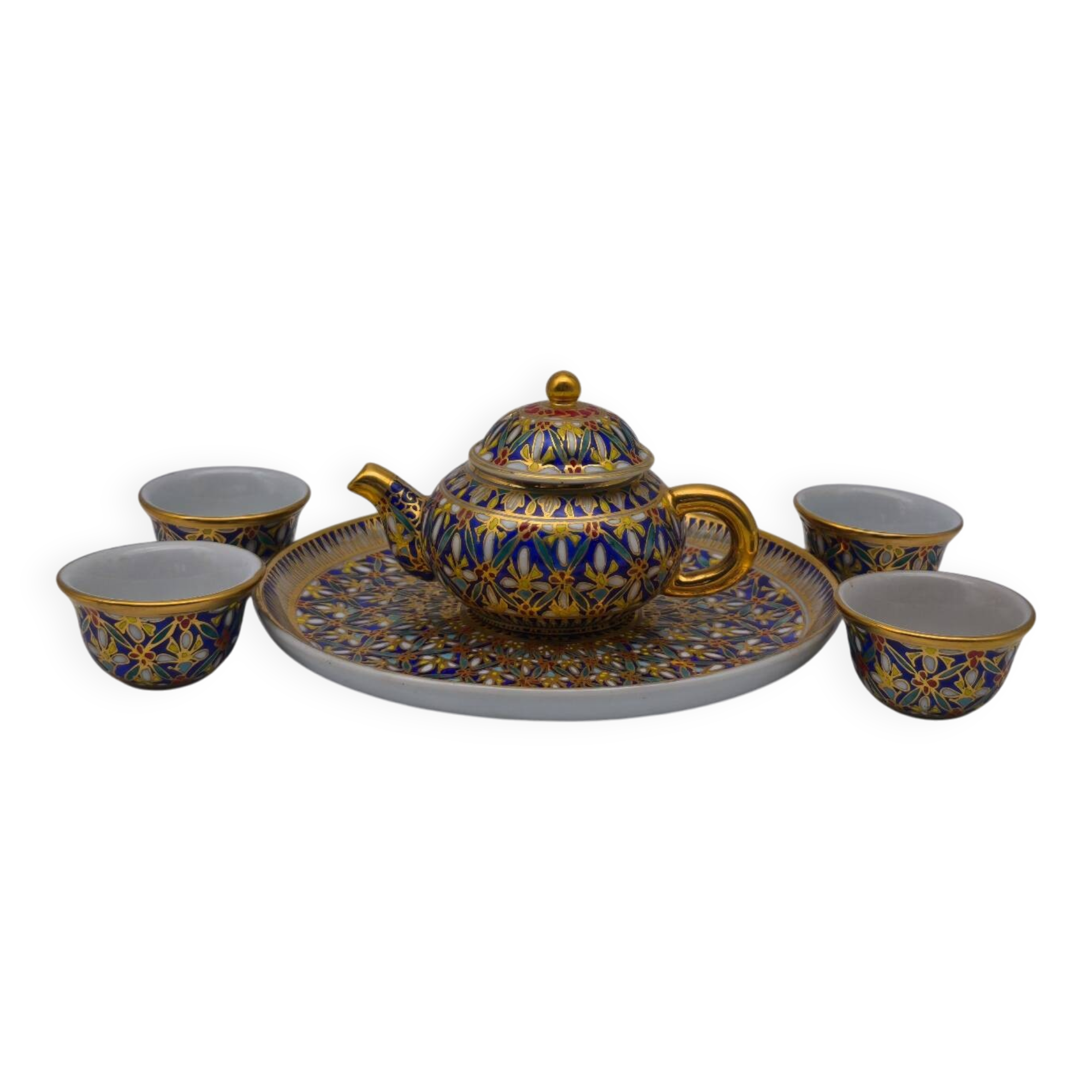 Miniature tea service in Benjarong style – Hand-painted porcelain
