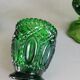 Set of 6 green molded glass glasses