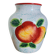 White Ceramic Vase with Peach and Leaf Motifs