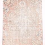 Soft Pastel Orange Wool Vintage Rug