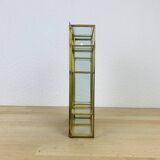 Miniature brass glass display case, shelf