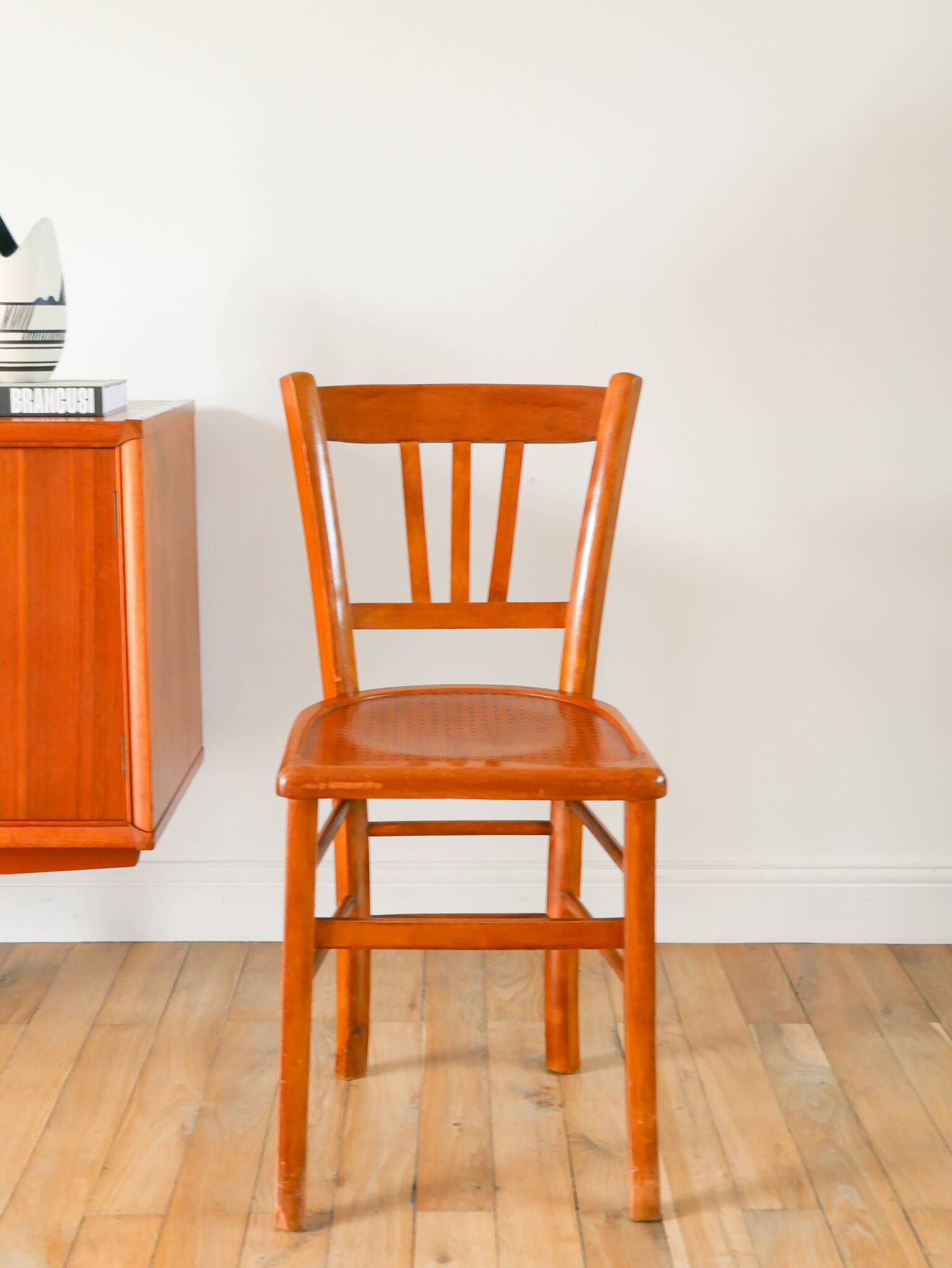 Set of 4 Luterma bistro chairs, cane effect, 1950