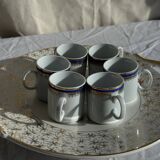 Set of 6 small espresso cups Germer Porcelain, made in Brazil.