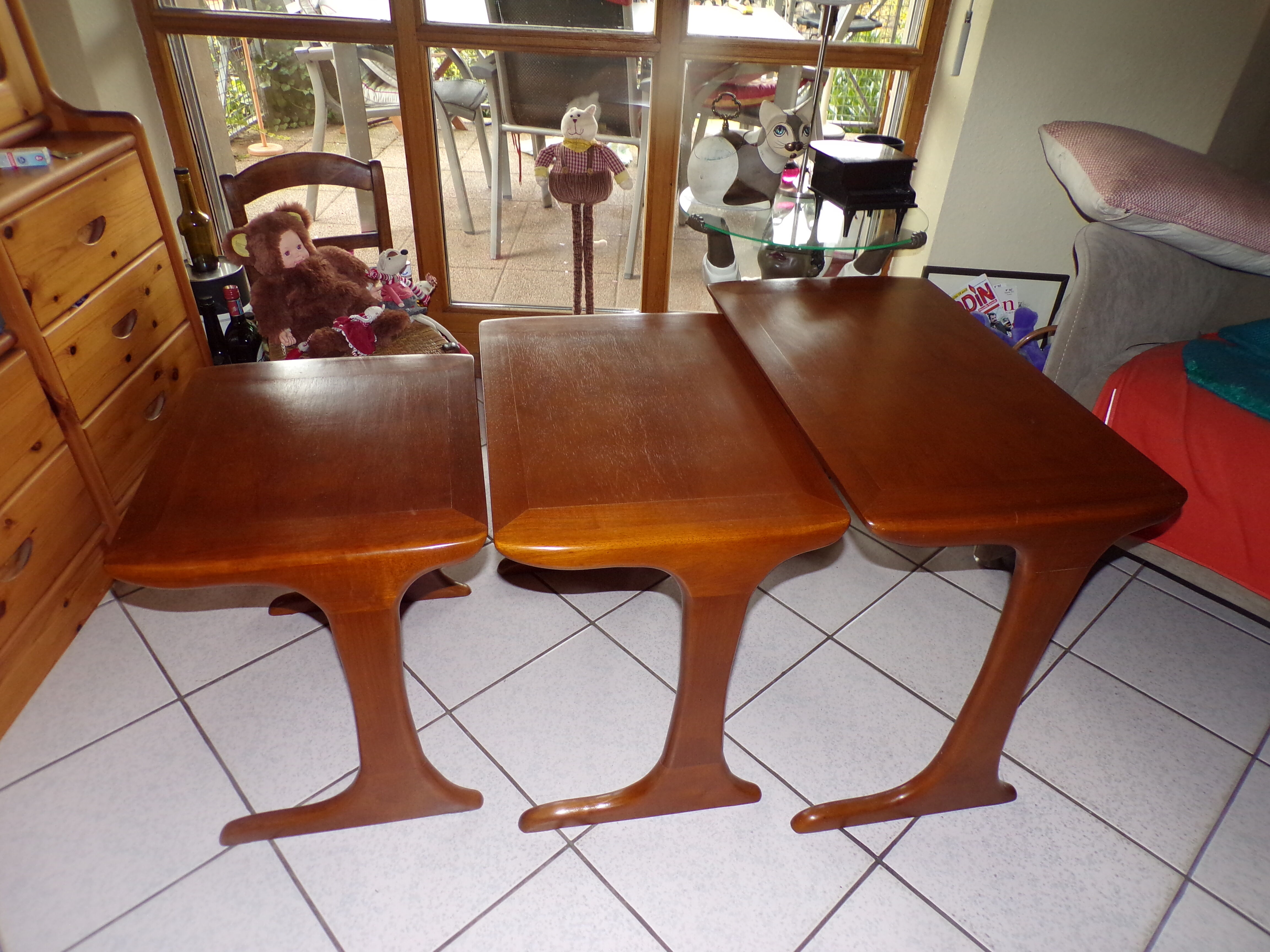 Set of 3 tables grimhold art deco 1930