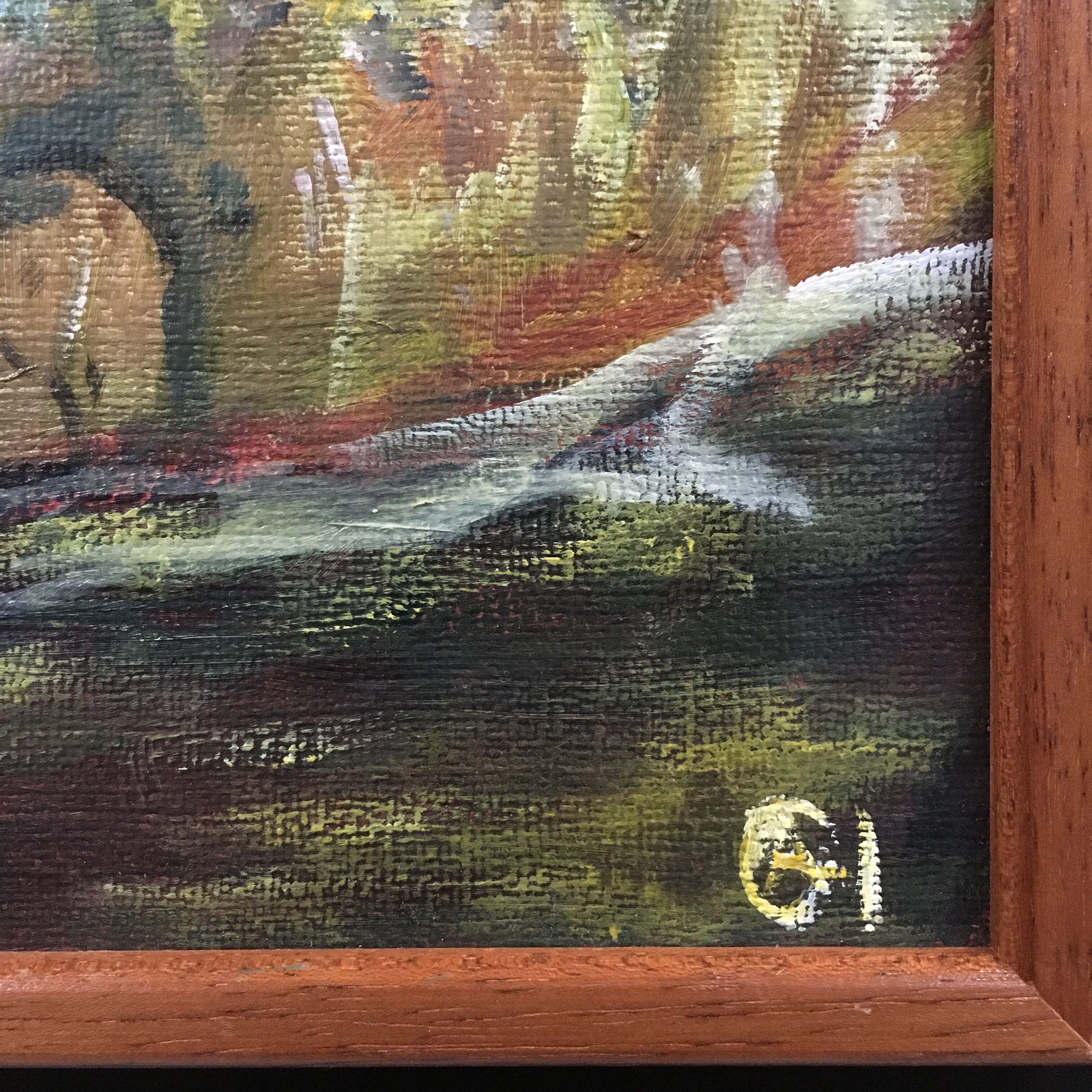 Seaside village landscape painting