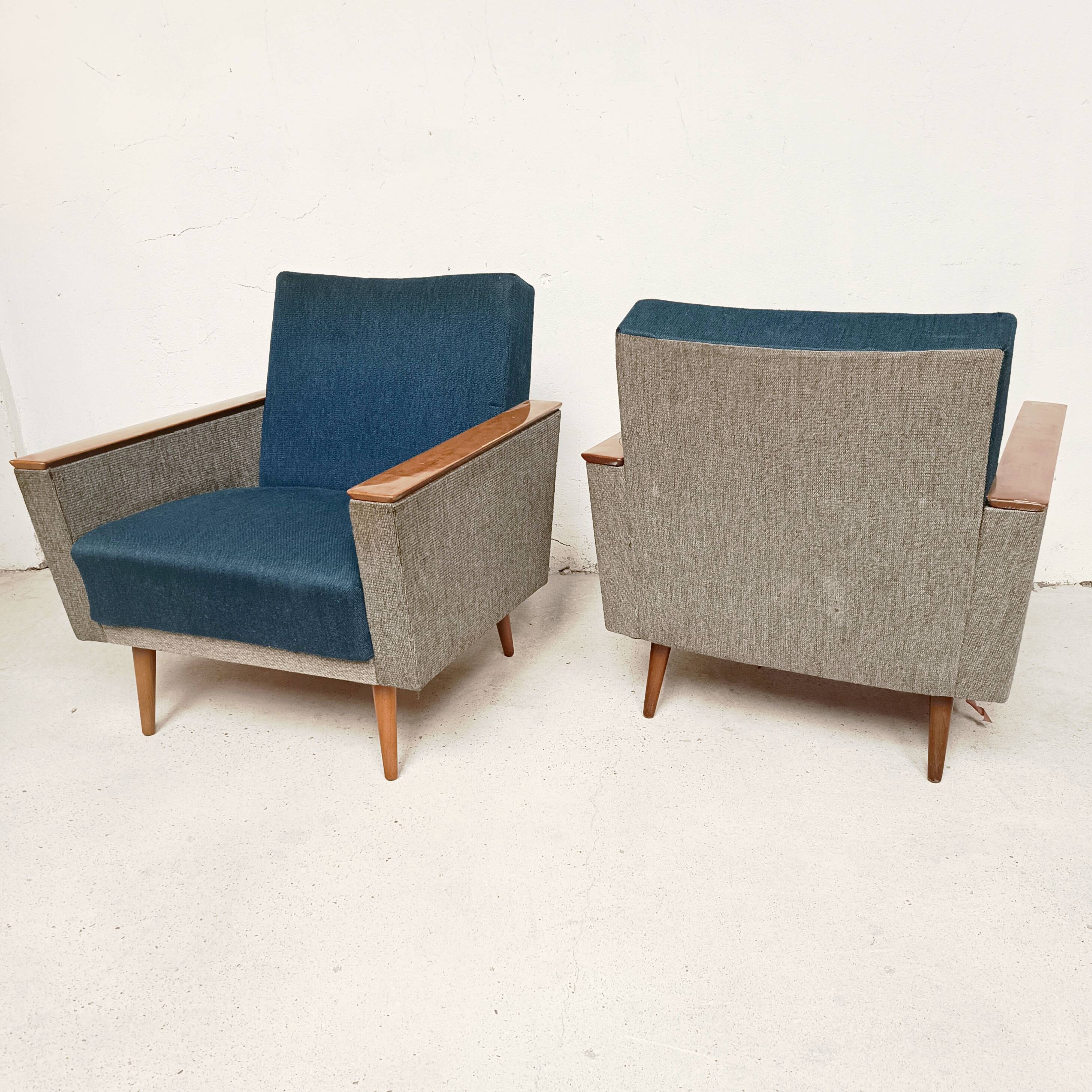 Pair of two-tone armchairs, 1960