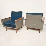 Pair of two-tone armchairs, 1960
