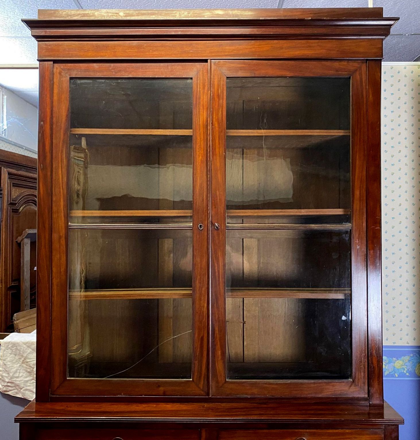 Louis Philippe period library in mahogany around 1830