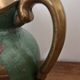 Cruche en bronze cloisonné d'émail vert d'eau
