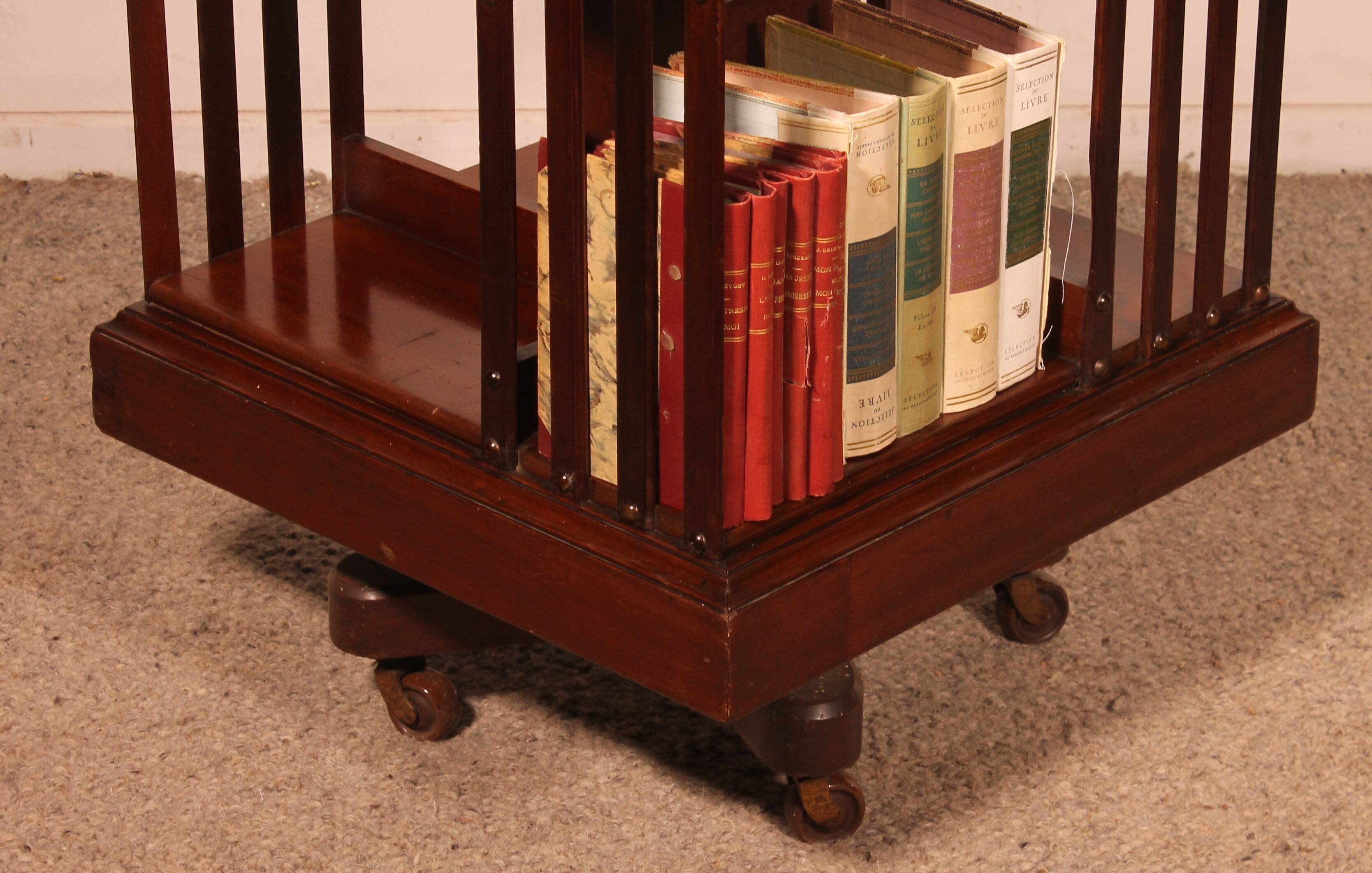 Revolving Bookcase with Iron Base - 19th Century
