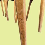 Set of 7 Baumann bistro chairs in light beech