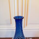 Magnifique vase en verre bleu cobalt