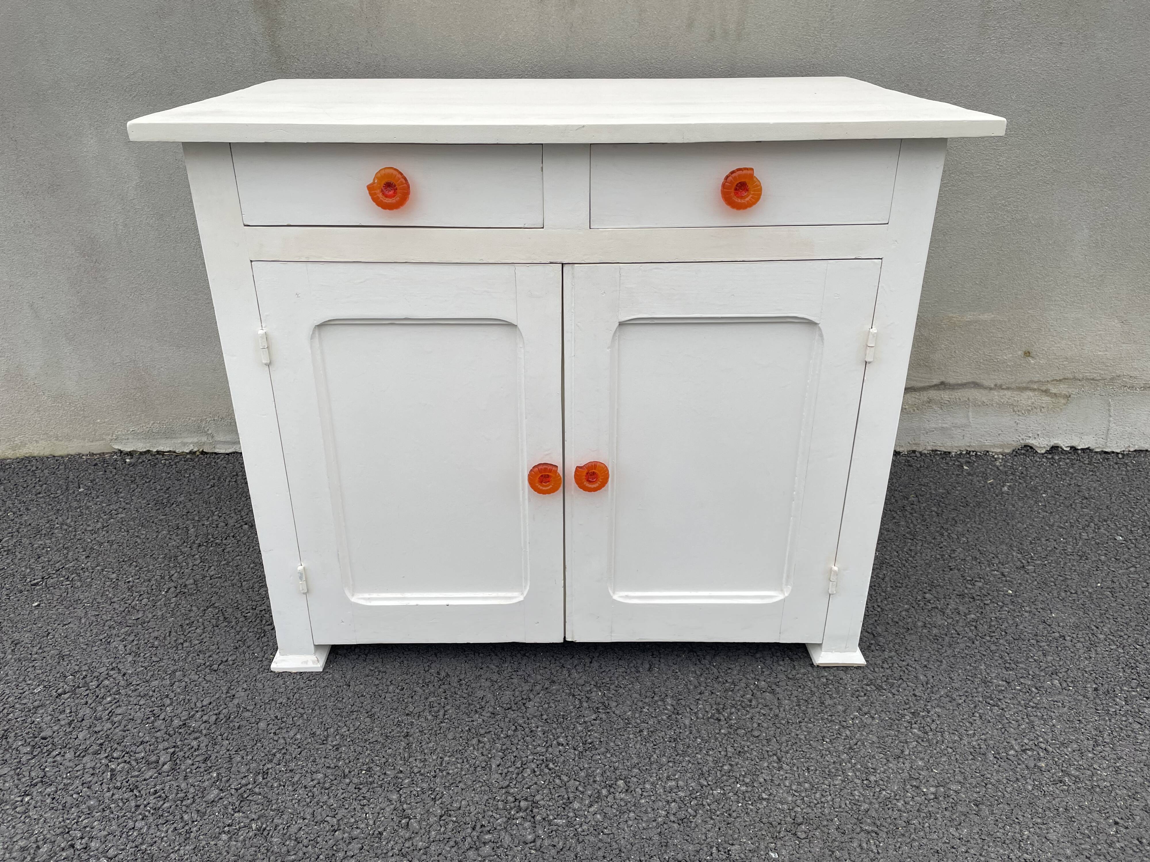 Moulded white sideboard