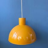 Yellow enamel pendant lamp by Joe Hammerborg for Fog & Mørup