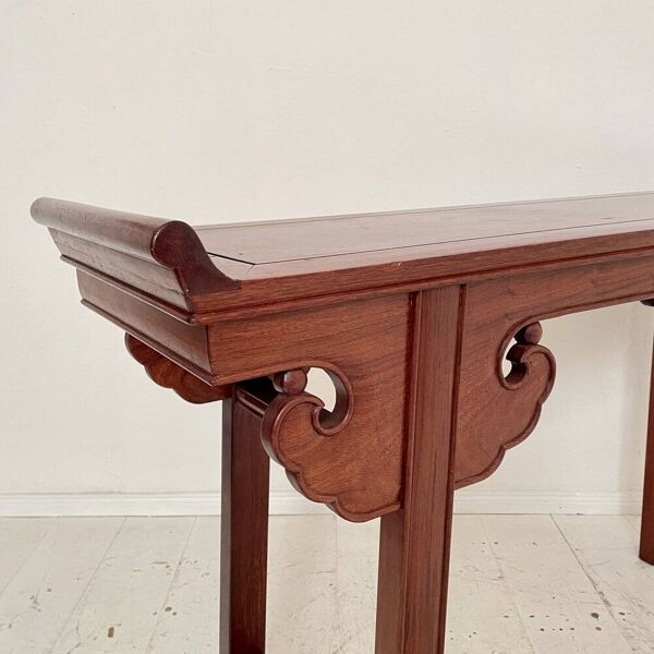 Table, console chinoise en acajou, 1940