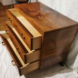 Art Deco chest of drawers in walnut magnifying glass with whiskers