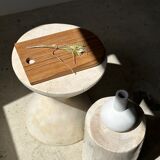 Rounded rectangular monoxyl teak cutting or presentation board L:34