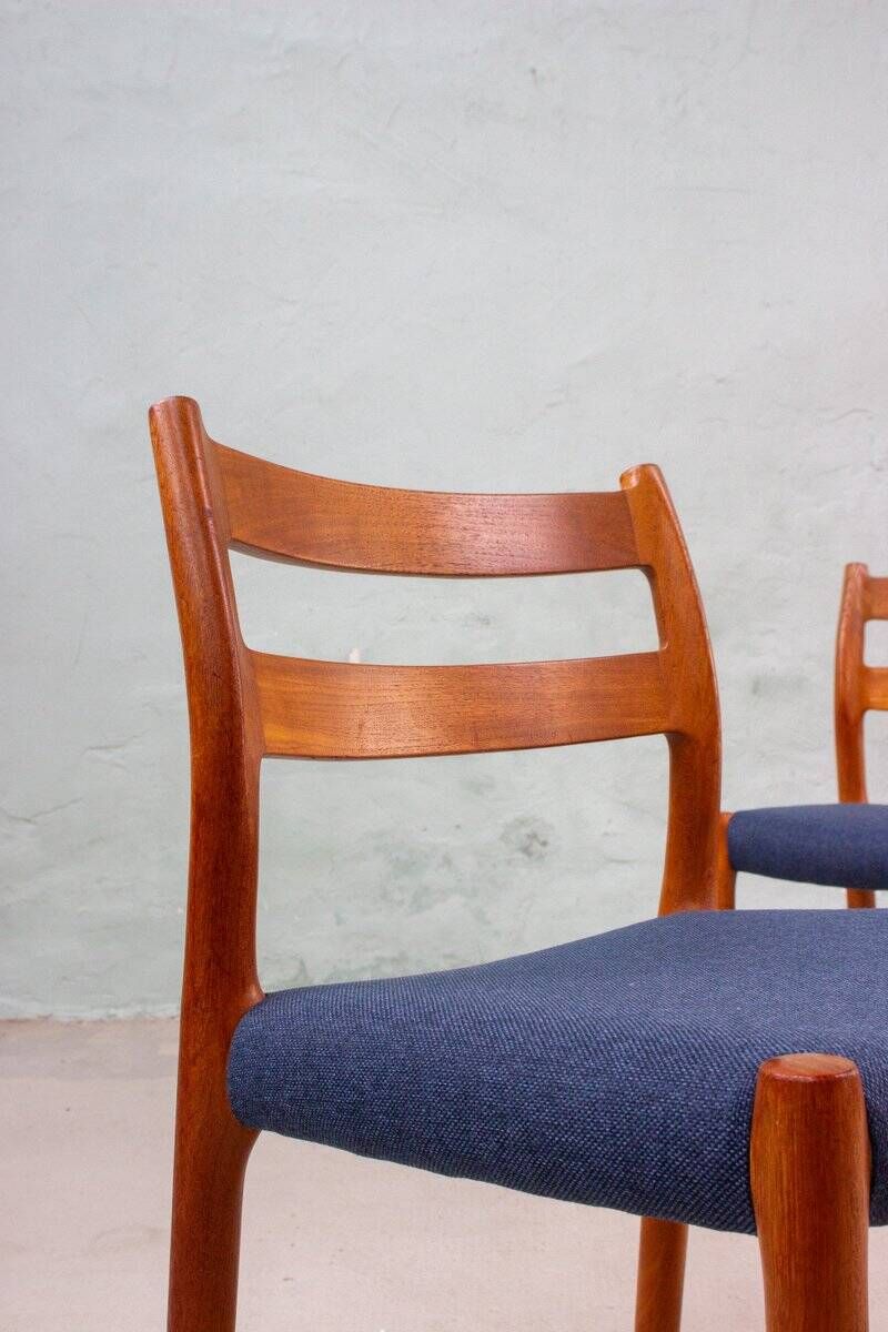 Set of 2 Model No. 84 Teak Chairs by Niels Otto Møller, Denmark, 1960s