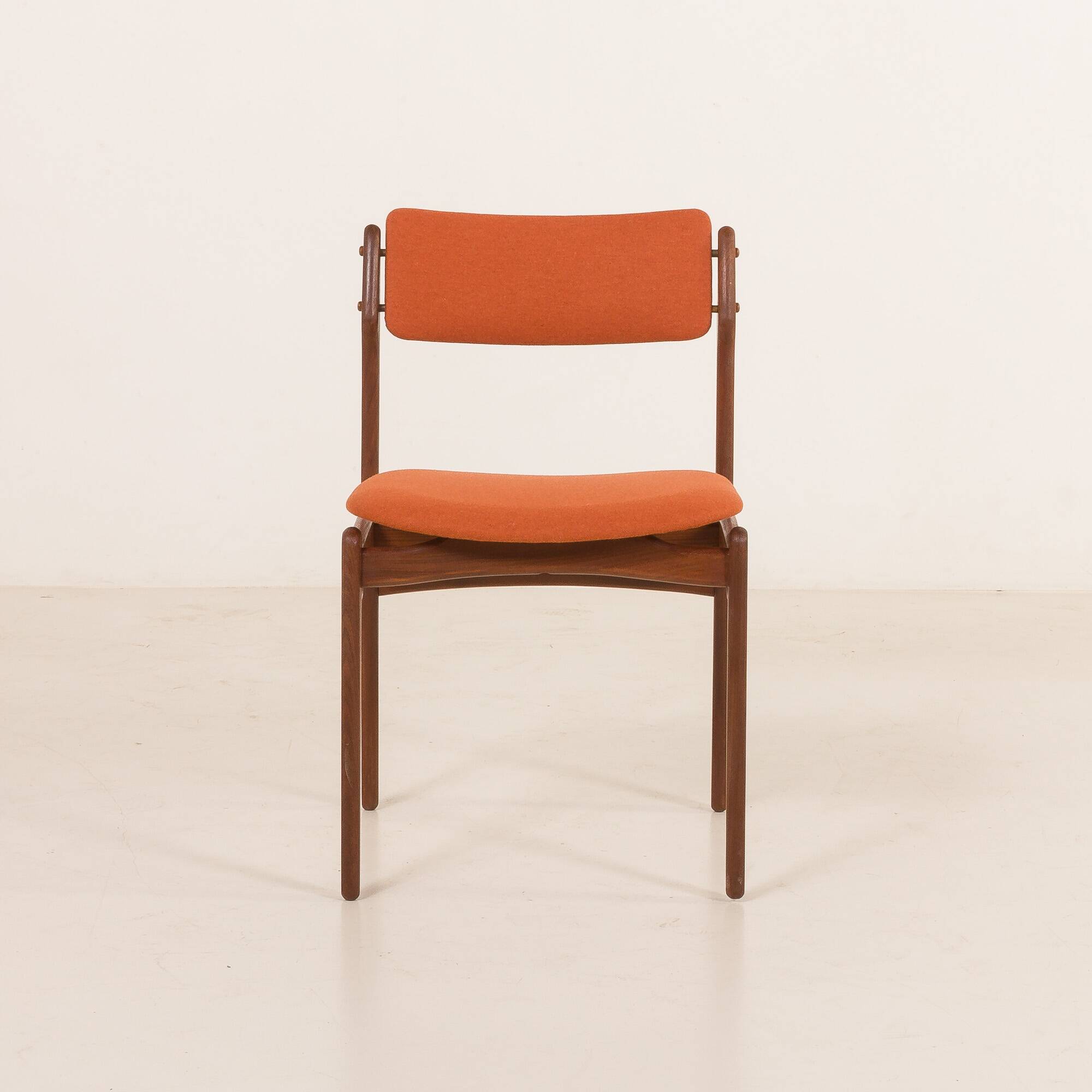 26104 Erik Buch teak and wool chairs, set of 4, Denmark, 1960s