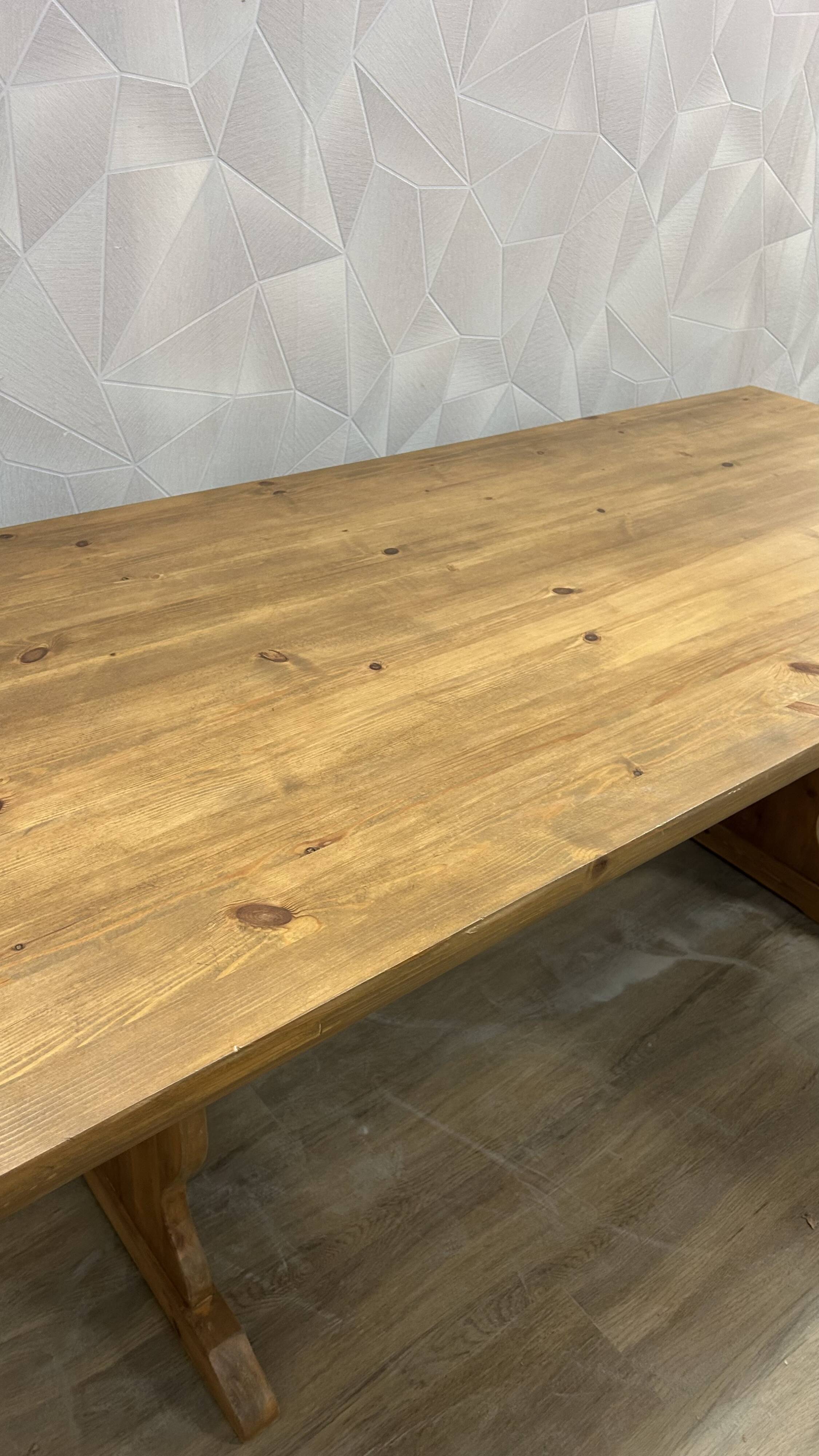 Oak stained monastery farmhouse table