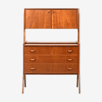 Fine danish teak vanity dresser / writing cabinet 1950s.