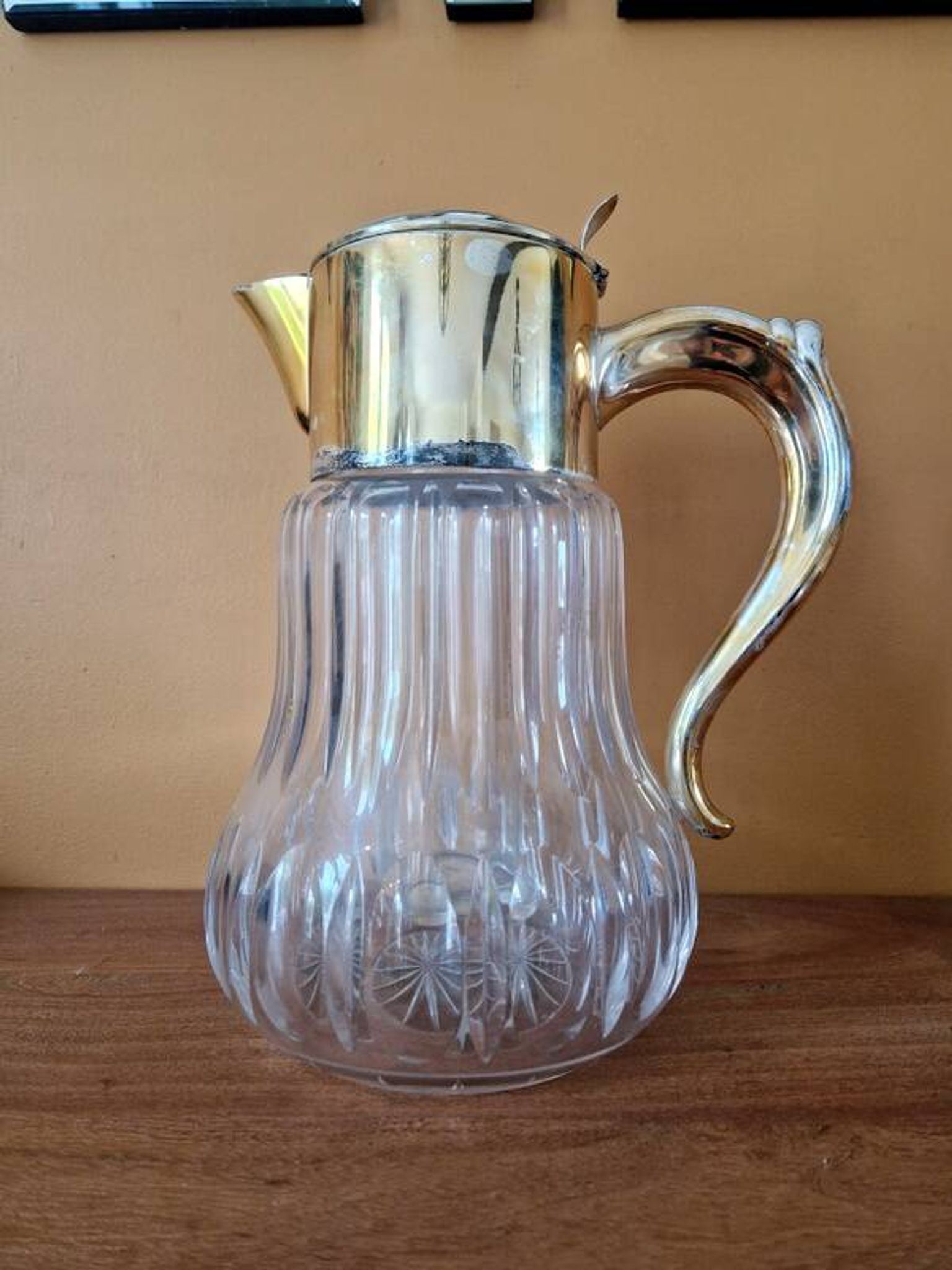 Jug for orangeade with crystal cooler, Hans Knabel, Esslingen.