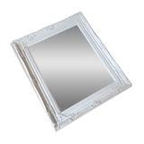 Large white wooden mirror